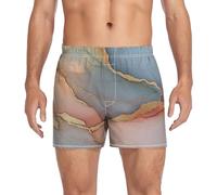 GuoChe Calzoncillos tipo bóxer para hombre, tela elástica, sueltos, clásicos, Terracota neutra mármol, Small