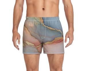 GuoChe Calzoncillos tipo bóxer para hombre, tela elástica, sueltos, clásicos, Terracota neutra mármol, Small