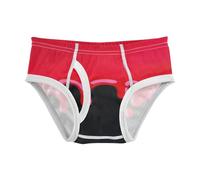 GuoChe Calzoncillos tipo bóxer para niños pequeños, cómodos y transpirables, 2T, Diseño de goteo rojo sobre negro, 8 años