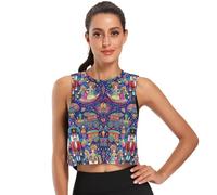 GuoChe Camiseta corta de verano para mujer, de secado rápido, para gimnasio, yoga, talla S, Patrón navideño de cascanueces y juguete, M