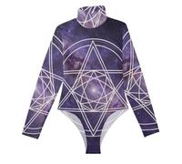 GuoChe Camiseta sexy de manga larga para mujer con geometrías sagradas Art_metatron Cube, Sacred Geometries Art_metatron Cube, S
