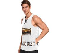 GuoChe Camiseta sin mangas de entrenamiento para hombre, ajuste relajado, tela de malla transpirable, bolsillo lateral oculto para uso en verano, Bandera de Texas Come and Take It, XX-Large
