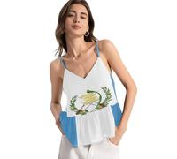 GuoChe Camiseta sin mangas de gasa para mujer, plisada, holgada, sin mangas, para fiesta, Bandera nacional de Guatemala, XS