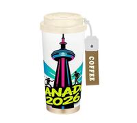 GuoChe Canada 2026 Cn Tower - Vaso de café con tapas, taza de café de acero inoxidable aislada para frío y caliente, 17 onzas