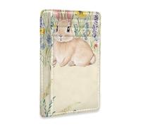 GuoChe Cartera delgada de cuero para mujer con clip para dinero, bloqueo RFID, funda para tarjetas de crédito para hombres y mujeres, Linda flor de conejo de Pascua-5, 1 size, Moderno