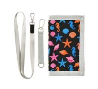 GuoChe Cartera deportiva para niños de 6 a 18 años, bonita cartera de viaje para niños, bonito tarjetero de crédito, bolsillo para dinero en efectivo, patrón de criatura marina