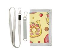 GuoChe Cartera deportiva para niños de 6 a 18 años, bonita cartera para tarjetas de crédito, bolsillo para dinero en efectivo, monedero, tela con patrón de dona