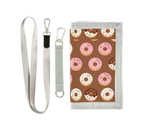 GuoChe Cartera infantil para niñas de 6 a 18 años, para deportes al aire libre, billetera novedosa de viaje para niños, varios patrones de donas