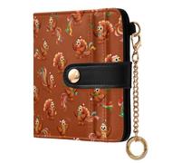 GuoChe Cartera plegable para mujer con patrón de pavo para mujer, cartera única de piel sintética de alta calidad para mujer y niña