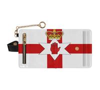 GuoChe Cartera plegable portátil de piel sintética para mujer, para niñas y mujeres, Bandera de Irlanda del Norte, one size, Moderno