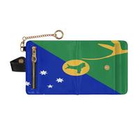 GuoChe Cartera plegable portátil de piel sintética para mujer, para niñas y mujeres, Bandera de la isla de Navidad, one size, Moderno