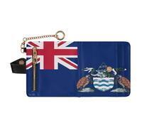 GuoChe Cartera plegable portátil de piel sintética para mujer, para niñas y mujeres, Bandera de la Isla Ascensión, one size, Moderno