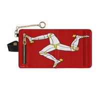 GuoChe Cartera plegable portátil de piel sintética para mujer, para niñas y mujeres, Bandera de la Isla de Man, one size, Moderno
