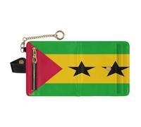 GuoChe Cartera plegable portátil de piel sintética para mujer, para niñas y mujeres, Bandera Nacional de Santo Tomé y Príncipe, one size, Moderno