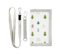 GuoChe Cartera triple para niños de 9 a 12 años, mini monedero deportivo al aire libre, bolsillo para monedas y tarjetero, accesorio de viaje, árbol de hoja perenne de Navidad