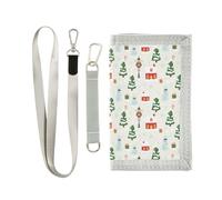 GuoChe Cartera triple para niños de 9 a 12 años, mini monedero deportivo al aire libre, bolsillo para monedas y tarjetero, accesorio de viaje, patrón de pueblo de Navidad