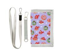 GuoChe Carteras para niños, niñas y adolescentes, cartera triple para niños de 6 a 18 años, cartera para niños pequeños con bolsillo para monedas con cremallera, cartera novedosa de Navidad con dona