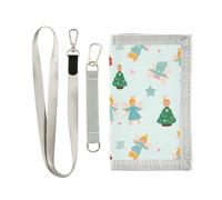 GuoChe Carteras para niños y niñas de 6 a 18 años, bolsillo para monedas con cremallera, patrón de árbol de Navidad de ángel