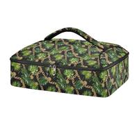 GuoChe Cazuela aislada 600D impermeable tela Oxford de gran capacidad para catering y viajes, para todas las ocasiones, cadena dorada y planta tropical