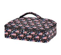 GuoChe Cazuela aislada con aislamiento térmico superior para utensilios y servilletas, catering y viajes, reutilizable con bandera de Estados Unidos