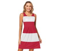 GuoChe - Chaleco corto para mujer, línea A, suelto, informal, vestido de verano, talla S, Bandera Nacional de Austria, S