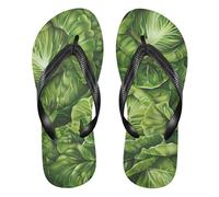 GuoChe Chanclas de goma esenciales para mujer para nadar al aire libre, senderismo, viajes a casa, Estampado de verduras de col verde, M