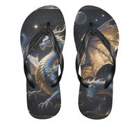 GuoChe Chanclas de goma ligeras para hombre para natación al aire libre, senderismo, viajes y caminatas, Fantasía Dragon Night Sky Art, XX-Large