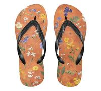 GuoChe Chanclas de goma para hombre con cojín para ducha, piscina, fiesta, Flores de primavera, terracota, X-Large