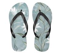 GuoChe Chanclas de goma para hombre con cojín para mujer para natación al aire libre, senderismo, viajes a casa, Patrón azul lirio, Small