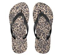 GuoChe Chanclas de goma para mujer, cómodas, para nadar al aire libre, senderismo, viajes, boda, leopardo, patrón (Leopard Print Pattern), Small