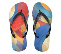 GuoChe Chanclas de goma para mujer con cojín para natación al aire libre, senderismo, viajes a casa, Fondo teñido anudado Indianred, colores vibrantes y, Large