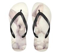 GuoChe Chanclas de goma suaves para mujer, para ducha, piscina, hogar, Big Bunny Blanco Antiguo, XX-Large