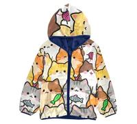 GuoChe Chubby Cats Gathering - Chaquetas de invierno para niños pequeños, Colorido, 9-10 años