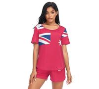 GuoChe Conjunto de descanso de dos piezas para mujer, ropa de dormir suave con cuello redondo y bolsillos, talla S, Australia Flag, M