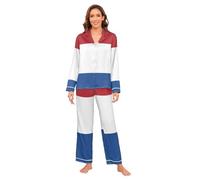 GuoChe Conjunto de pijama de satén para mujer, cómodo, de gran tamaño, ropa de dormir de 2 piezas, talla S, Bandera de los Países Bajos, M