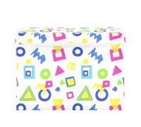 GuoChe Contenedores de almacenamiento plegables con tapa, formas de graffiti sin costuras, cubos de almacenamiento grandes, organizador de almacenamiento para el hogar, oficina, armario