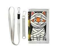 GuoChe Cordura - Cartera de tela de nailon divertida para Halloween, monstruos, gatos, calabaza
