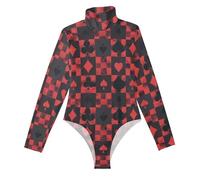 GuoChe Corsé de cuello alto falso para mujer, parte superior elástica para salir, talla S, Cuadros rojos y negros retro, Large