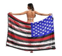 GuoChe Cubierta de traje de baño para mujer, playa, vacaciones, moderno, vestido de playa, 45 x 70 pulgadas, Bandera de Estados Unidos con patrón de estrellas y rayas, M