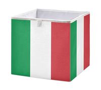 GuoChe Cubo de almacenamiento de tela, cubo de almacenamiento plegable para organización de estantes, cesta para estantes, bandera vectorial de Italia, dimensiones precisas oficiales
