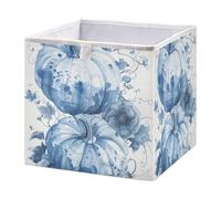 GuoChe Cubo de almacenamiento de tela, plegable, cubo de almacenamiento para habitación de niños, acuarela, calabaza, floral, calabazas