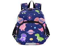 GuoChe Cute Ears - Mochila para niños y niñas preescolares con correa antipérdida, Violet Dot Reptile, Small, Mochila clásica para niños