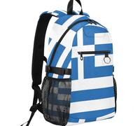 GuoChe Daypack - Tela de sarga para portátil de 14 pulgadas con hebilla de correa lateral para la escuela, Bandera Nacional de Grecia, talla única