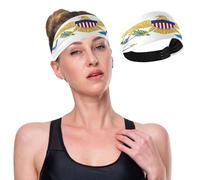GuoChe Diadema atlética con la bandera de las Islas Vírgenes de Estados Unidos que absorbe la humedad para mujer, bandas elásticas para entrenamiento, uso diario, ciclismo