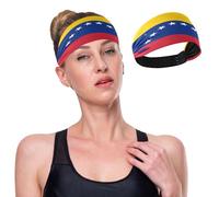 GuoChe Diadema atlética que absorbe la humedad con la bandera de Venezuela para mujer, bandas elásticas para entrenamiento, uso diario, ciclismo
