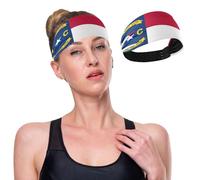 GuoChe Diademas de tela antideslizante con la bandera del estado de Carolina del Norte para mujer, bandas elásticas para el sudor para fútbol, senderismo, lavado de cara