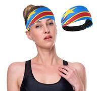 GuoChe Diademas elásticas antideslizantes para mujer, diseño de bandera nacional de la República Democrática del Congo
