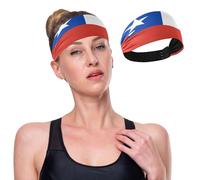 GuoChe Diademas elásticas antideslizantes y suaves con la bandera nacional de Chile, para maquillaje, tenis, baloncesto, voleibol