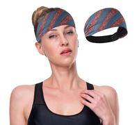 GuoChe Diademas elásticas de tela vaquera a rayas para mujer, para entrenamiento, uso diario, ciclismo