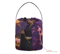 GuoChe Enchanted Safari Witch - Bolsa organizadora de ganchillo portátil para herramientas de ganchillo y almacenamiento de manualidades